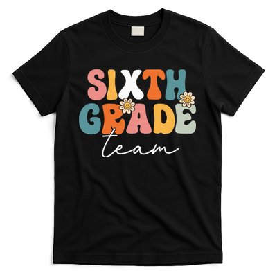 Sixth Grade Team Retro Groovy Back To School 6th Grade T-Shirt