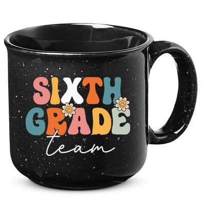 Sixth Grade Team Retro Groovy Back To School 6th Grade 15oz Campfire Ceramic Mug