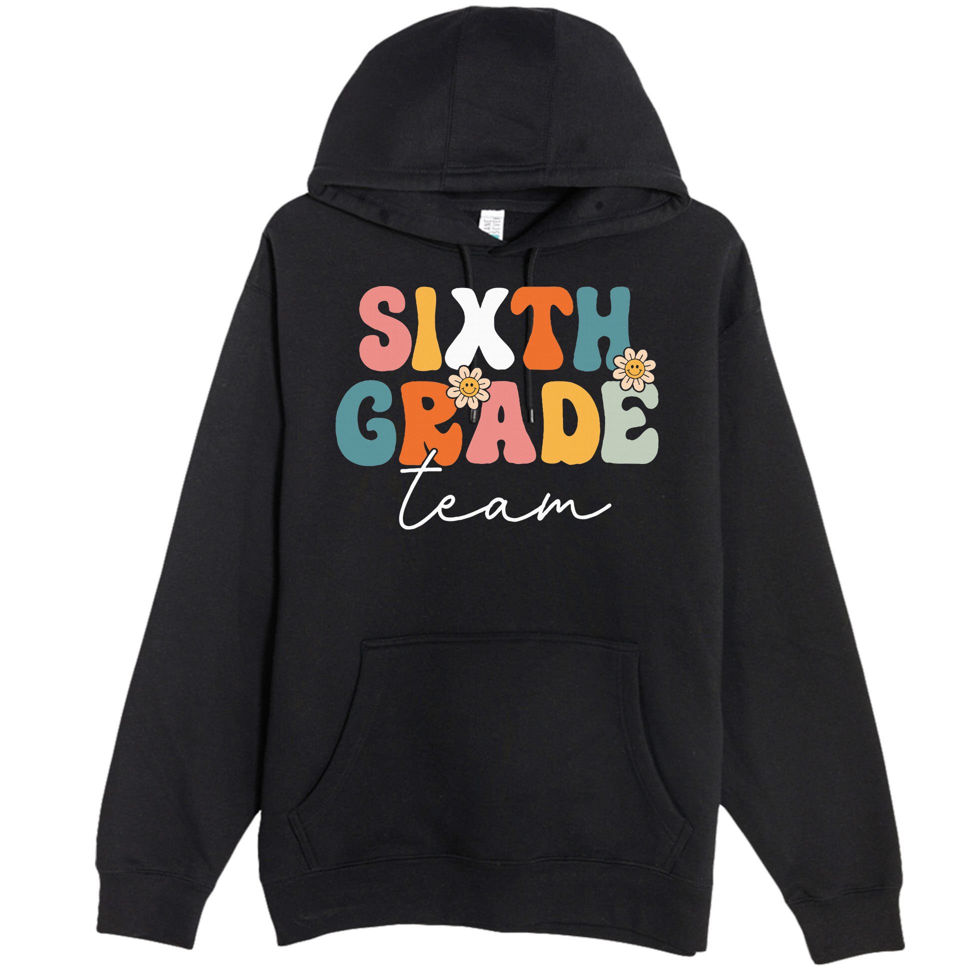 Sixth Grade Team Retro Groovy Back To School 6th Grade Premium Pullover Hoodie