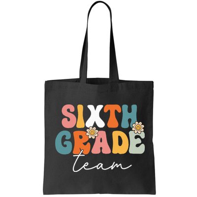 Sixth Grade Team Retro Groovy Back To School 6th Grade Bag
