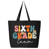 Sixth Grade Team Retro Groovy Back To School 6th Grade 25L Jumbo Tote