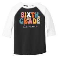 Sixth Grade Team Retro Groovy Back To School 6th Grade Toddler Fine Jersey T-Shirt