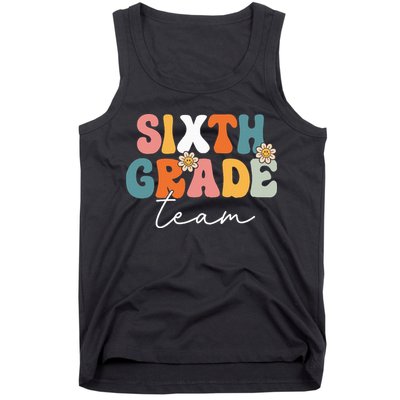 Sixth Grade Team Retro Groovy Back To School 6th Grade Tank Top
