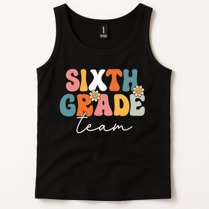 Sixth Grade Team Retro Groovy Back To School 6th Grade Tank Top