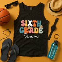 Sixth Grade Team Retro Groovy Back To School 6th Grade Tank Top