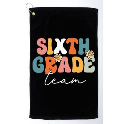 Sixth Grade Team Retro Groovy Back To School 6th Grade Golf Towel