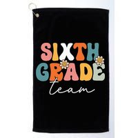 Sixth Grade Team Retro Groovy Back To School 6th Grade Golf Towel