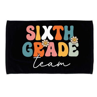 Sixth Grade Team Retro Groovy Back To School 6th Grade Microfiber Hand Towel