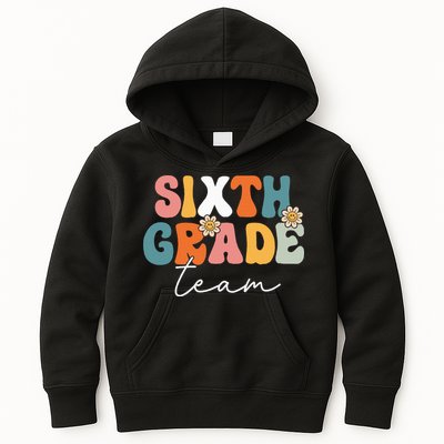 Sixth Grade Team Retro Groovy Back To School 6th Grade Kids Hoodie