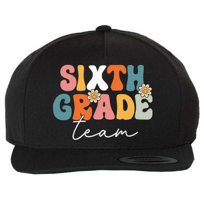 Sixth Grade Team Retro Groovy Back To School 6th Grade Wool Snapback Cap