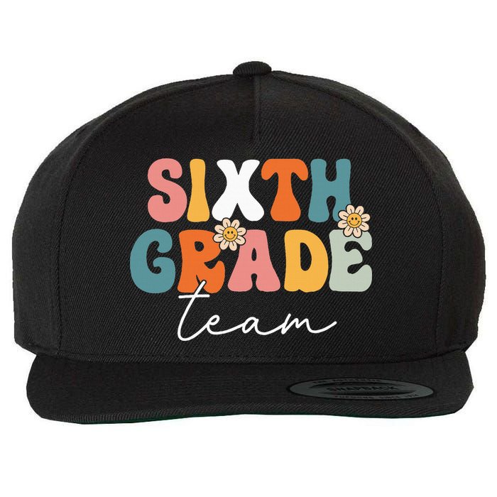 Sixth Grade Team Retro Groovy Back To School 6th Grade Wool Snapback Cap