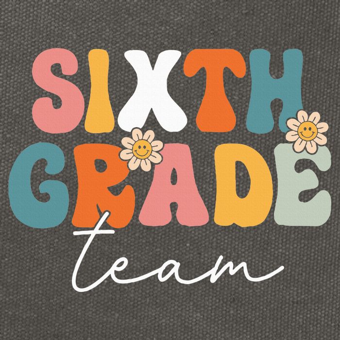 Sixth Grade Team Retro Groovy Back To School 6th Grade Cotton Canvas Backpack