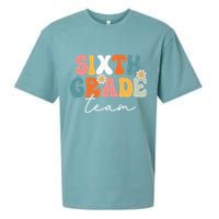 Sixth Grade Team Retro Groovy Back To School 6th Grade Sueded Cloud Jersey T-Shirt
