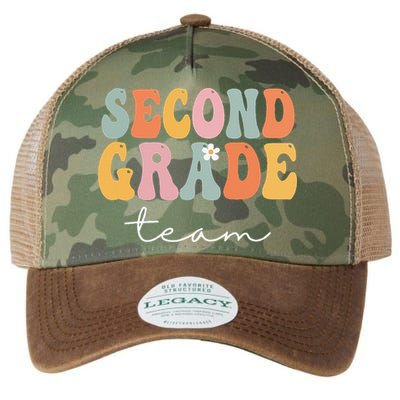 Second Grade Team Retro Groovy Vintage First Day Of School Legacy Tie Dye Trucker Hat