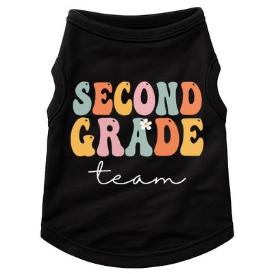 Second Grade Team Retro Groovy Vintage First Day Of School Doggie Tank