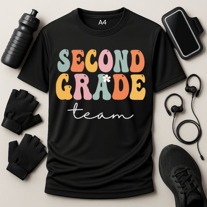 Second Grade Team Retro Groovy Vintage First Day Of School Performance Shirt