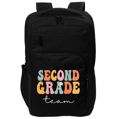 Second Grade Team Retro Groovy Vintage First Day Of School Impact Tech Backpack