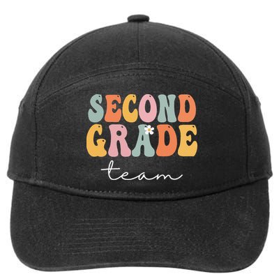 Second Grade Team Retro Groovy Vintage First Day Of School 7-Panel Snapback Hat