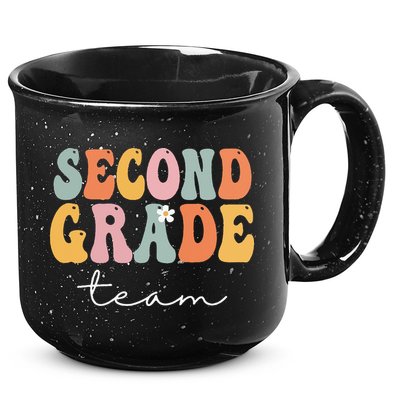 Second Grade Team Retro Groovy Vintage First Day Of School 15oz Campfire Ceramic Mug