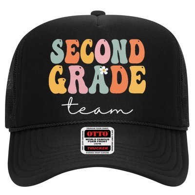Second Grade Team Retro Groovy Vintage First Day Of School Trucker Hat
