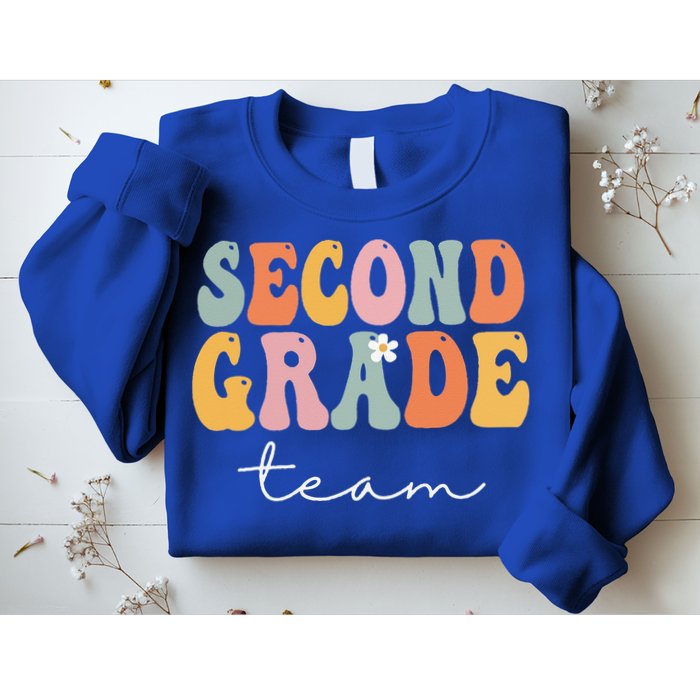 Second Grade Team Retro Groovy Vintage First Day Of School Sweatshirt