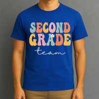 Second Grade Team Retro Groovy Vintage First Day Of School T-Shirt