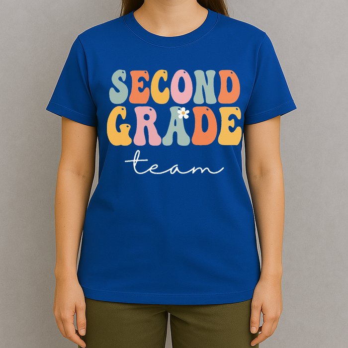 Second Grade Team Retro Groovy Vintage First Day Of School T-Shirt