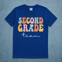 Second Grade Team Retro Groovy Vintage First Day Of School T-Shirt