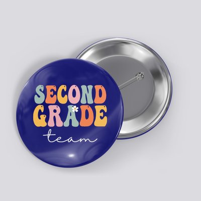 Second Grade Team Retro Groovy Vintage First Day Of School Button