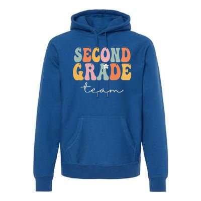 Second Grade Team Retro Groovy Vintage First Day Of School Premium Hoodie