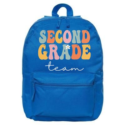 Second Grade Team Retro Groovy Vintage First Day Of School 16 in Basic Backpack