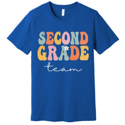 Second Grade Team Retro Groovy Vintage First Day Of School Premium T-Shirt