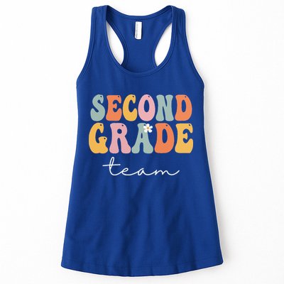 Second Grade Team Retro Groovy Vintage First Day Of School Womens Tank Top