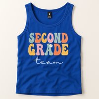 Second Grade Team Retro Groovy Vintage First Day Of School Tank Top