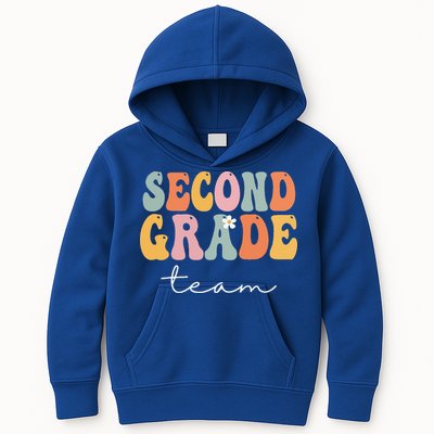 Second Grade Team Retro Groovy Vintage First Day Of School Kids Hoodie