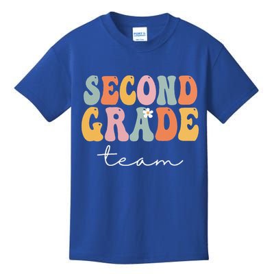Second Grade Team Retro Groovy Vintage First Day Of School Kids T-Shirt
