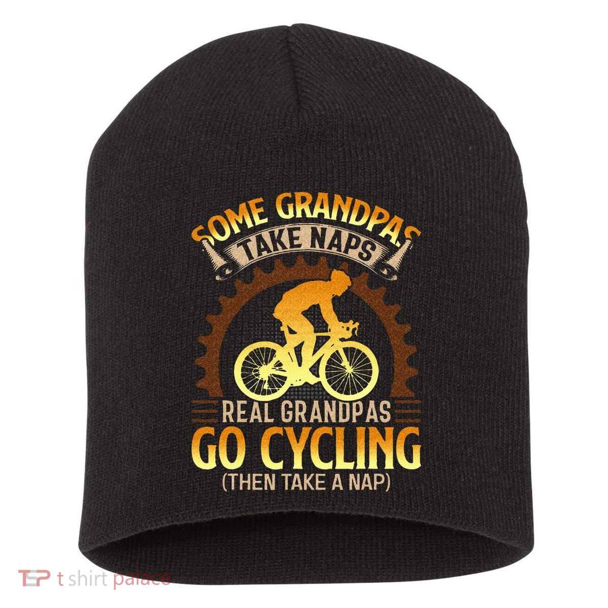 Some Grandpas Take Naps Real Grandpas Go Cycling Short Acrylic Beanie