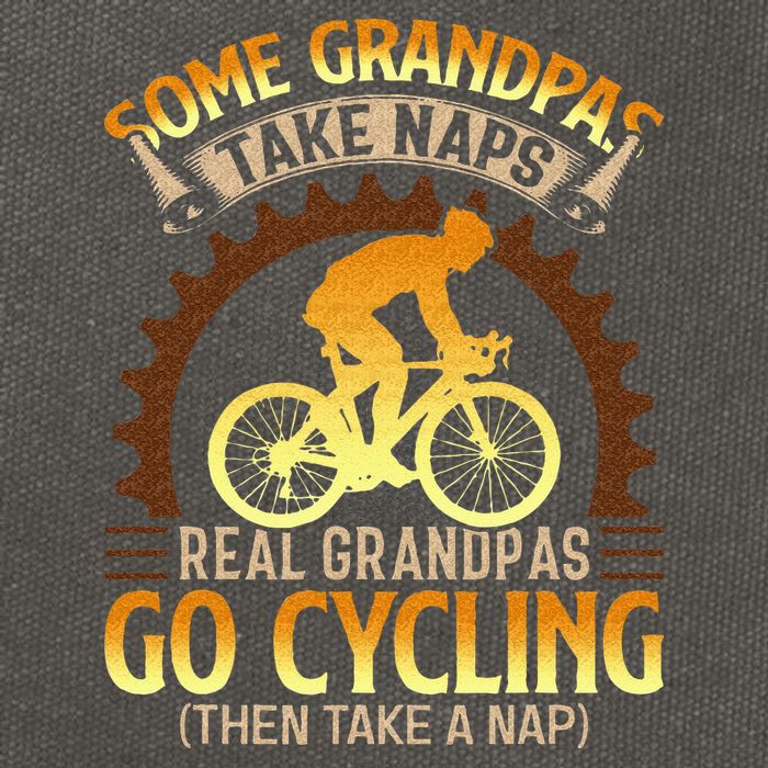 Some Grandpas Take Naps Real Grandpas Go Cycling Cotton Canvas Backpack