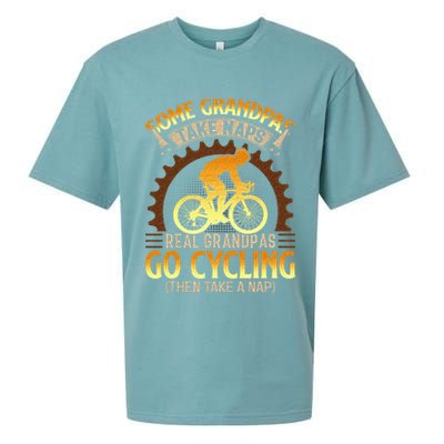 Some Grandpas Take Naps Real Grandpas Go Cycling Sueded Cloud Jersey T-Shirt