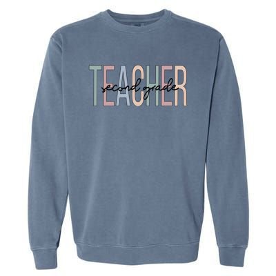 Second Grade Teacher Boho 2Nd Grade Teacher Funny Gift Garment-Dyed Sweatshirt