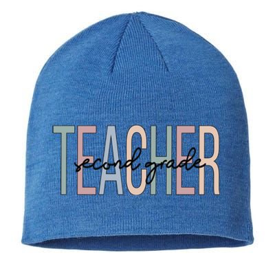 Second Grade Teacher Boho 2Nd Grade Teacher Funny Gift Sustainable Beanie