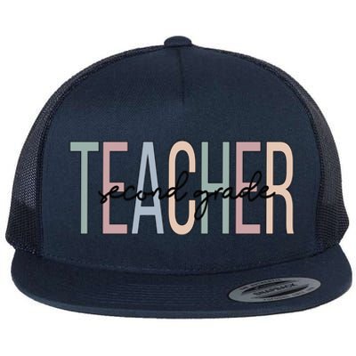 Second Grade Teacher Boho 2Nd Grade Teacher Funny Gift Flat Bill Trucker Hat