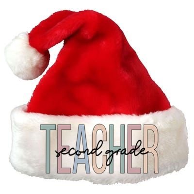 Second Grade Teacher Boho 2Nd Grade Teacher Funny Gift Premium Christmas Santa Hat