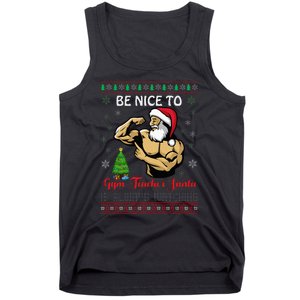 Santa gym teacher funny workout Tank Top