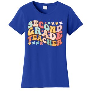 Second Grade Teacher Retro Groovy Happy First Day Of School Gift Women's T-Shirt