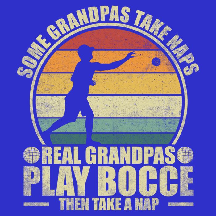 Some Grandpas Take Naps Real Grandpas Play Bocce Ball Cool Gift Kids Sweatshirt