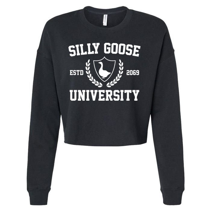 Silly Goose University Cropped Pullover Crew