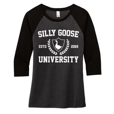 Silly Goose University Women's Tri-Blend 3/4-Sleeve Raglan Shirt