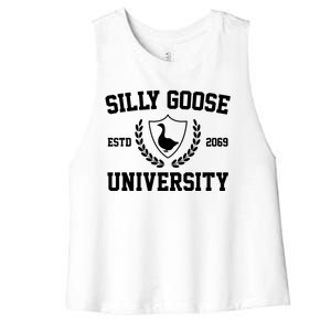 Silly Goose University Women's Racerback Cropped Tank