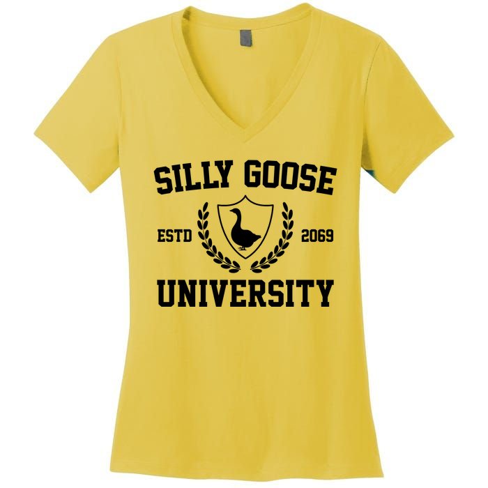 Silly Goose University Women's V-Neck T-Shirt